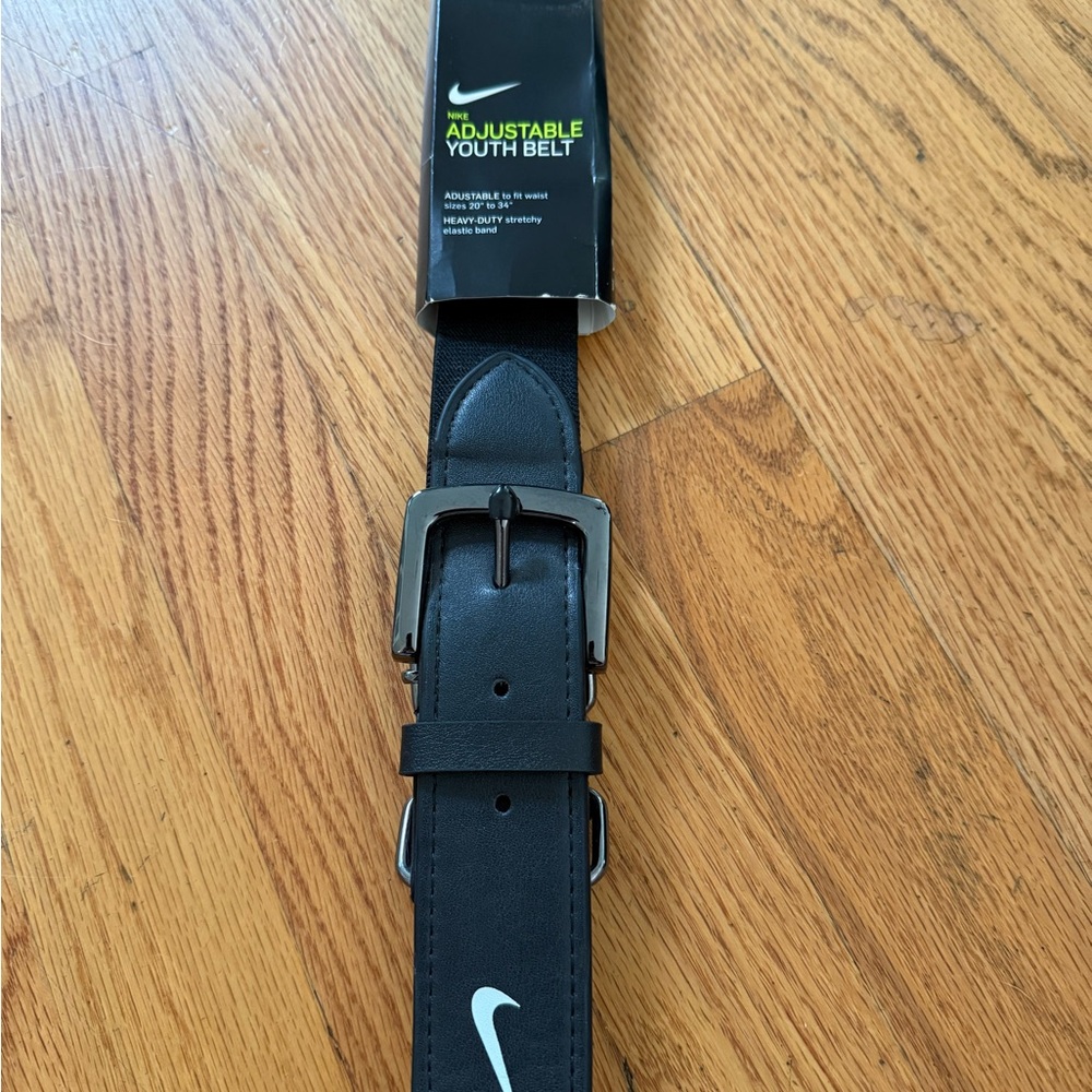 Nike Black Leather Belt with Matte Buckle